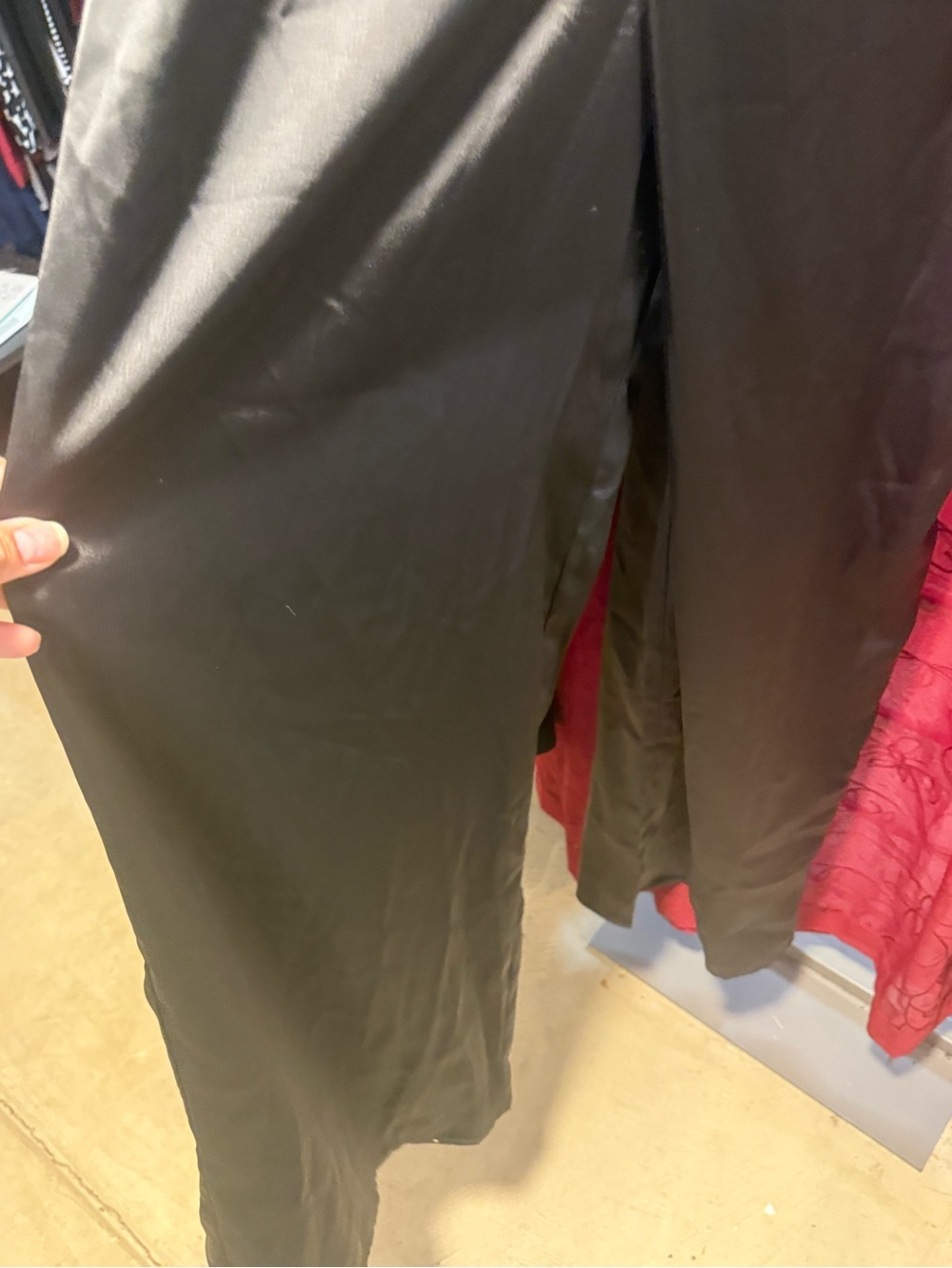 PrettyLittleThing Black Satin Spaghetti-Strap Jumpsuit - Picture 5 of 13